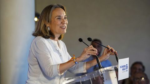 La vicesecretaria de regeneraci�n institucional, Cuca Gamarra, el pasado 26 de abril en una comparecencia en Mah�n.