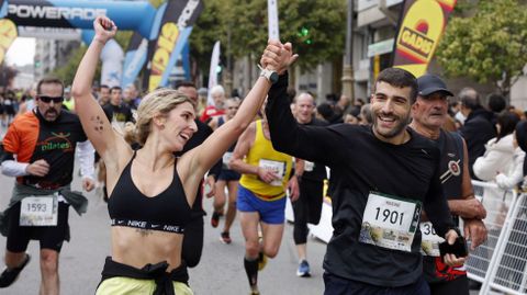 La emoci�n de la llegada a meta.