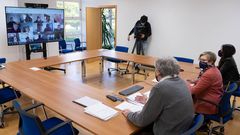 Un momento del pleno telem�tico del Consello Galego de Pesca, celebrado este martes en convocatoria extraordinaria y presidido por Rosa Quintana