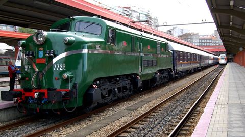 El Galaico Expreso en la estaci�n de Vigo, cuando lo gestionaba el museo de Monforte