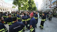 La plantilla se concentr� en la plaza de Armas