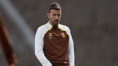 Luis Garc�a, durante un entrenamiento del Las Palmas.