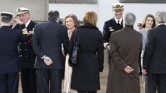 La reina Letizia, junto a la familia real, en marzo del 2008, en la botadura del buque Juan Carlos I, en Navantia Ferrol