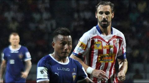 El gallego Borja Fern�ndez en un partido del Atl�tico Kolkata.