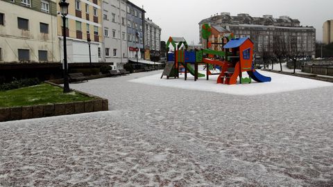 Una granizada cubre de blanco Viveiro