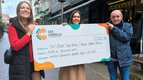 Jos� Miguel Veiga Garrido e Vanesa Cabeza Barca foron os afortunados cos cheques da Globoteca