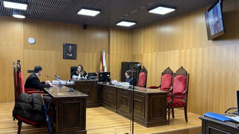 El acusado compareci� por videoconferencia desde la c�rcel de Ourense