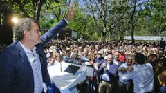 Alberto N��ez Feijoo, entonces presidente del PPdeG, en la romer�a popular de O Pino del 2019, que fue la �ltima antes de la pandemia.
