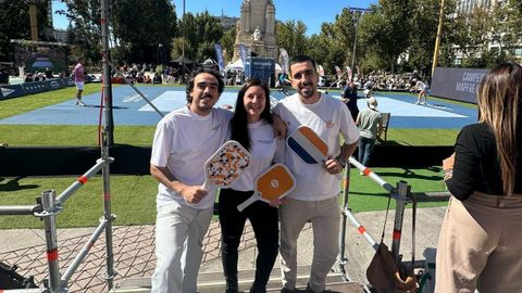 Javier Álvarez, Guillermo Sánchez y Jaime Zabaleta trajeron el pickleball a Asturias