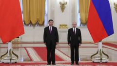 El presidente ruso, Vladimir Putin, junto a su hom�logo chino, Xi Jinping, en el Kremlin de Mosc� el pasado mes de febrero
