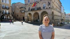 Alba Iglesias, en la Praza Maior, donde se celebraban las concentraciones mensuales contra la violencia machista.