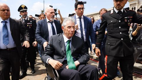 Hugo Bossi en el 2023, durante el funeral en Mil�n de Silvio Berlusconi