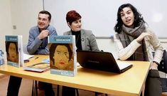 Suso Rodr�guez, director da Revista Galega de Educaci�n; Mercedes Queixas, coordinadora do �ltimo n�mero, e Rosal�a Fern�ndez Rial, colaboradora na publicaci�n e presidenta de Lumieira.