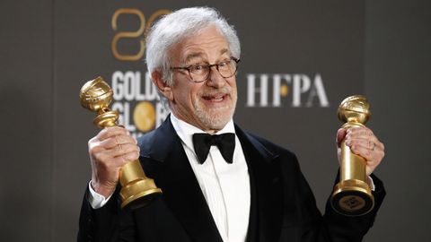 Steven Spielberg en la 80 edición de los Globos de Oro