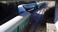 Descarrilamiento de un tren de mercanc�as en Boqueix�n