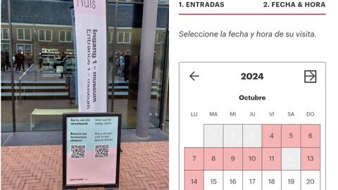 Casa de Anne Frank, cuyos carteles decan que estaban vendidas todas las entradas para ese da, aunque en la web aadan que hasta mediados de octubre estar todo completo