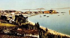 La iglesia de San Miguel de Bouzas lindaba con el mar a a comienzos del siglo XX, despu�s llegaron los rellenos