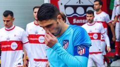 V�ctor Ruiz, capit�n en un partido de este a�o con el Atl�tico B