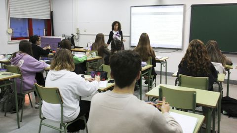 Clase de un instituto de Ferrol, en una imagen de archivo.
