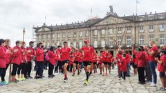 Mart�n Fiz y G�mez Noya llegan al Obradoiro tras completar la �ltima etapa del Camino de Santiago.