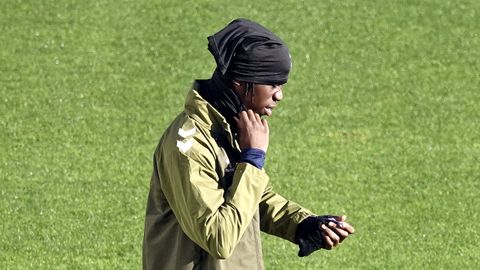El centrocampista del Celta Ilaix Moriba, en un entrenamiento.
