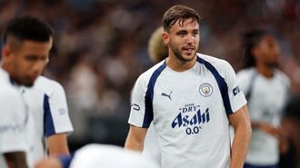 El gallego Nico Gonz�lez, durante un amistoso de pretemporada del Manchester City en China.