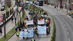 Los transportistas marchan en A Coru�a por la huelga del sector
