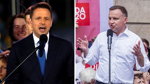 El alcalde de Varsovia, Rafal Trzaskowski, y el actual presidente polaco, Andrzej Duda 