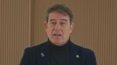 <span lang= gl >O secretario xeral do PSdeG, Jos� Ram�n G�mez Besteiro, nunha imaxe da s�a mensaxe de Nadal�</span>