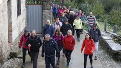 Una de las primeras ediciones de la andaina Ruta dos Zapateiros, con salida en Vilanova dos Infantes.