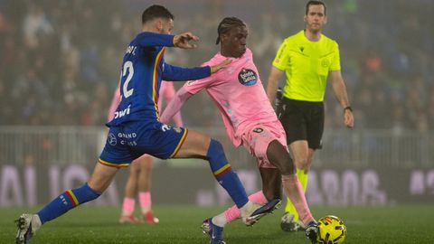 Ilaix Moriba resisti� con tarjeta amarilla desde el minuto 19 del Getafe-Celta.