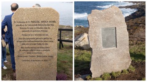 A la izquierda, el monumento que se inaugur� en octubre del a�o pasado, y a la derecha, el que se coloc� recientemente