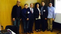 Jes�s Otero y Beatriz Iglesias, de Cruces, con alcalde y representantes de Camari�as y de Borgotaro (Italia).