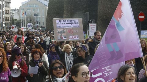 Manifestaci�n con motivo del 8M en Lugo, convocada por la Plataforma Feminista.