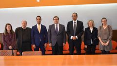 Los dos rectores dominicanos visitaron recientemente el campus, donde fueron recibidos por el rector, Julio Abalde, y la vicerrectora, Araceli Torres