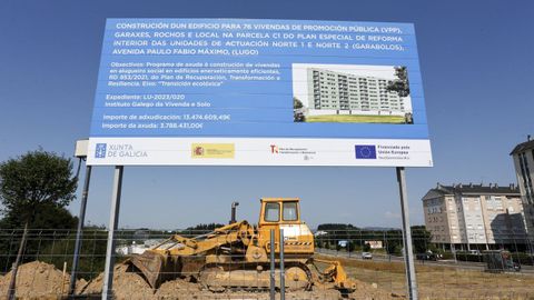 Obras en Lugo para construir viviendas protegidas en la zona de Garabolos