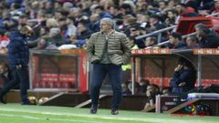 Paco Herrera durante el Sporting - Valladolid
