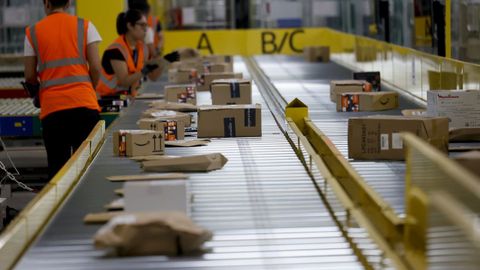 Un centro de logística de Amazon, en una imagen de archivo