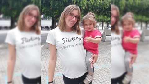 Amanda, embarazada de ocho meses, y su hija Clara, de dos a�os