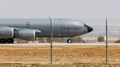 Un Boeing KC-135 Stratotanker de la Fuerza A�rea de EE.UU. en la base A�rea de Mor�n.