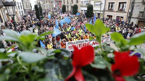 Manifestaci�n contra el ERE en Ence Navia