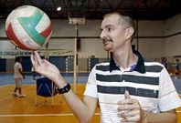 Rodr�guez Pe�a ya estuvo en Monforte el jueves en el entrenamiento del equipo infantil.