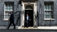 Rishi Sunak, a su salida de Downing Street, la residencia en Londres del primer ministro brit�nico.