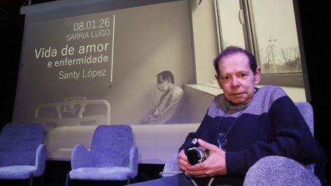 Santy L�pez, el d�a de la presentaci�n de su libro en Sarria