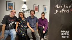 Luciano Hevia, Leticia Sánchez, Jorge Salvador y Natalia González encargados de los preparativos para la reapertura de la histórica librería Ojanguren, bajo el nombre de Matadero Uno.