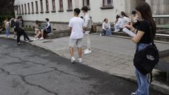 Alumnos en las jornadas de la selectividad extraordinaria, en Ferrol