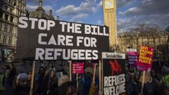 Protesta en Londres contra las pol�ticas migratorias del Gobierno del conservador Rishi Sunak