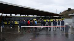 Tercera jornada de huelga de autobuses en Santiago