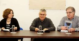 Campos, Lema y Vilar, ayer, durante el acto celebrado en el Faro Vil�n.