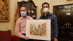 El alcalde, Gonzalo P�rez J�come, recibi� este martes en su despacho al artista ourensano Roberto Carlos Garc�a Montero, premiado en un concurso internacional de pintura.